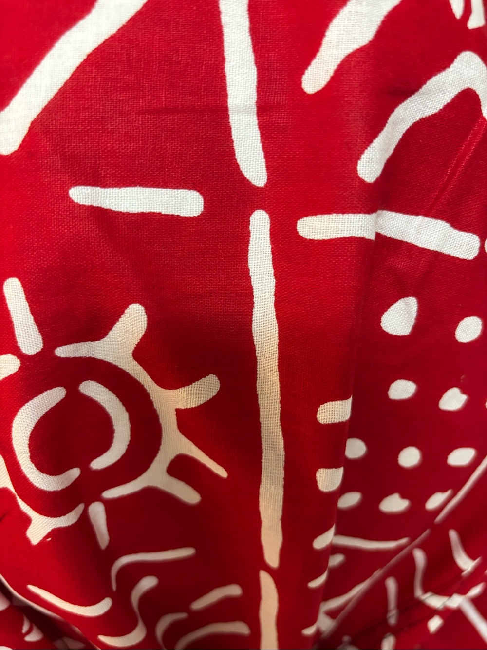 Red V-Neck Geometric Print Ruffle Sleeve Tunic - Picture 8 of 16